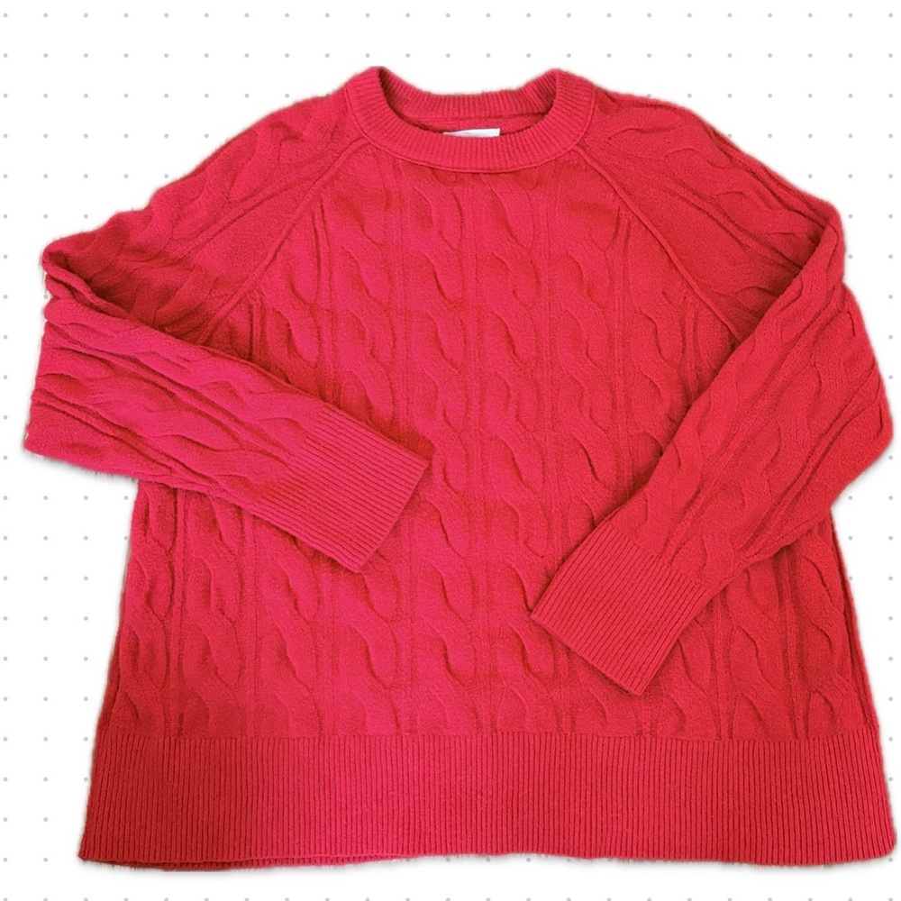Aerie Cable Knit Crewneck Sweater - Holiday Red